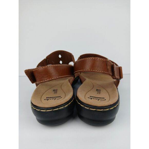 Clark's Collection Leisa Lakelyn Flat Sandal Brown Leather Women’s Size US 11 - Picture 10 of 16